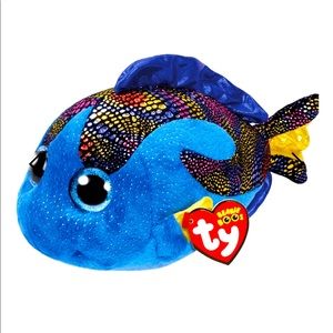 (Like new) Ty Beanie Blue Fish Aqua